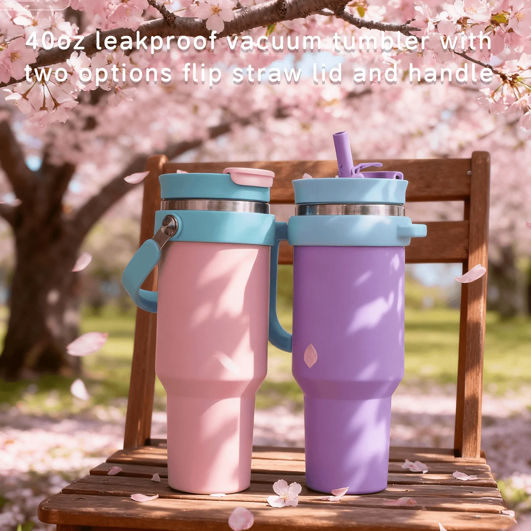 DT4019-40oz leakproof vacuum tumbler with top handle