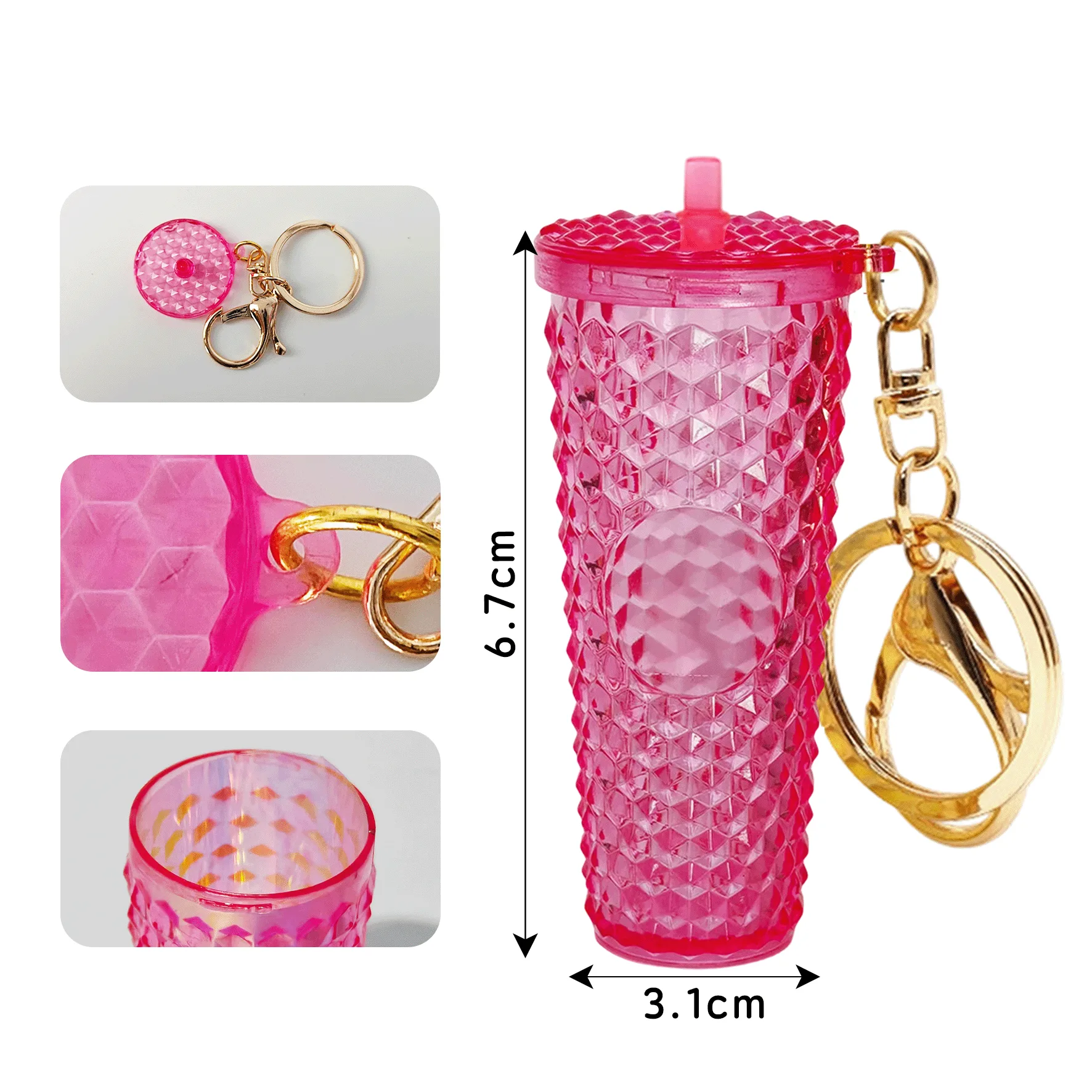 PJ028-Durian cup pendant with keychain