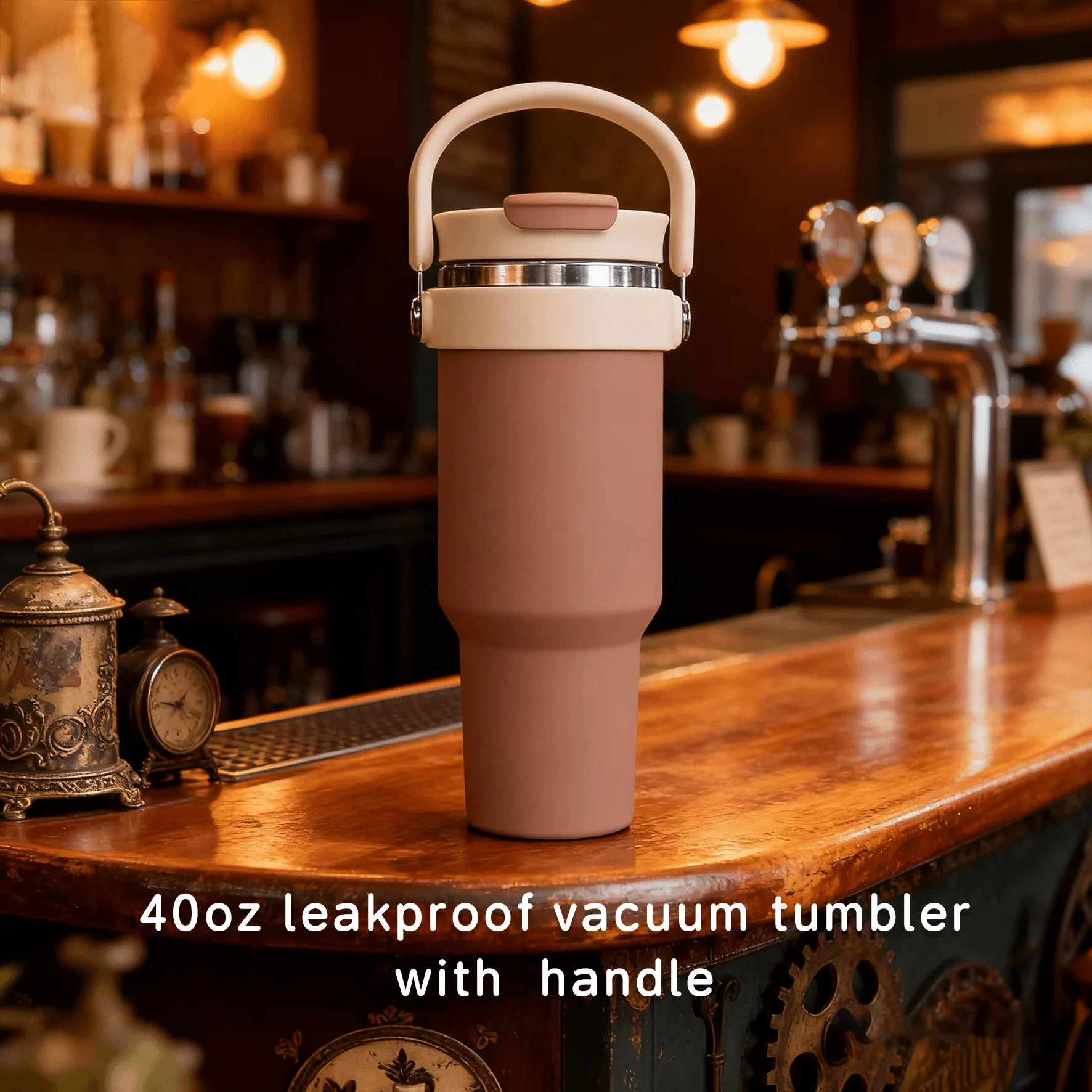 DT4019-40oz leakproof vacuum tumbler with top handle
