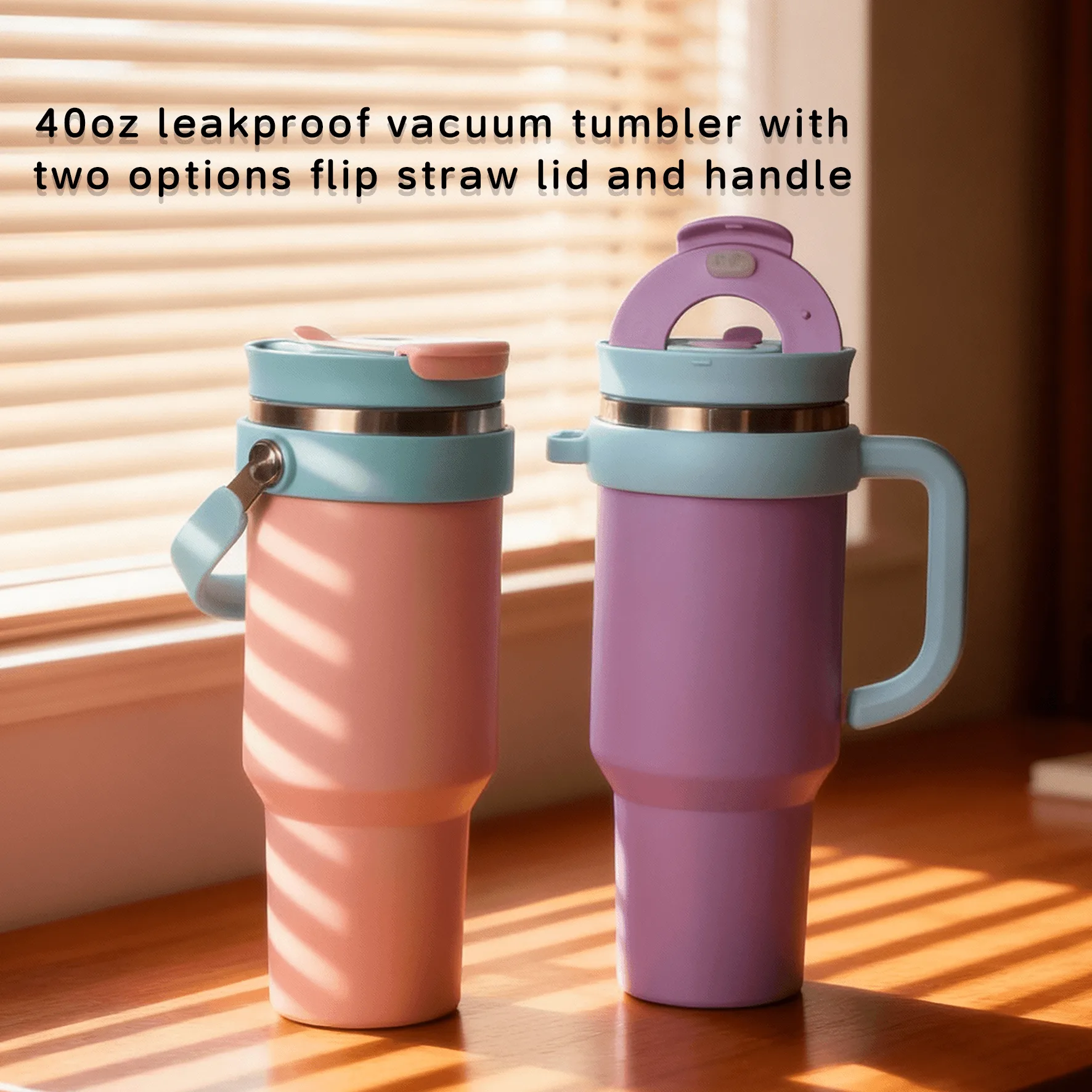 DT4019-40oz leakproof vacuum tumbler with top handle